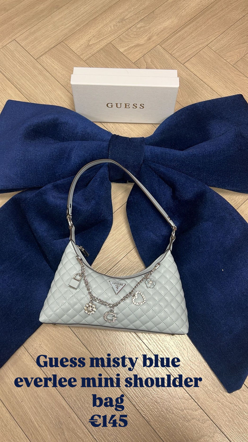 Guess misty blue everlee mini shoulder bag