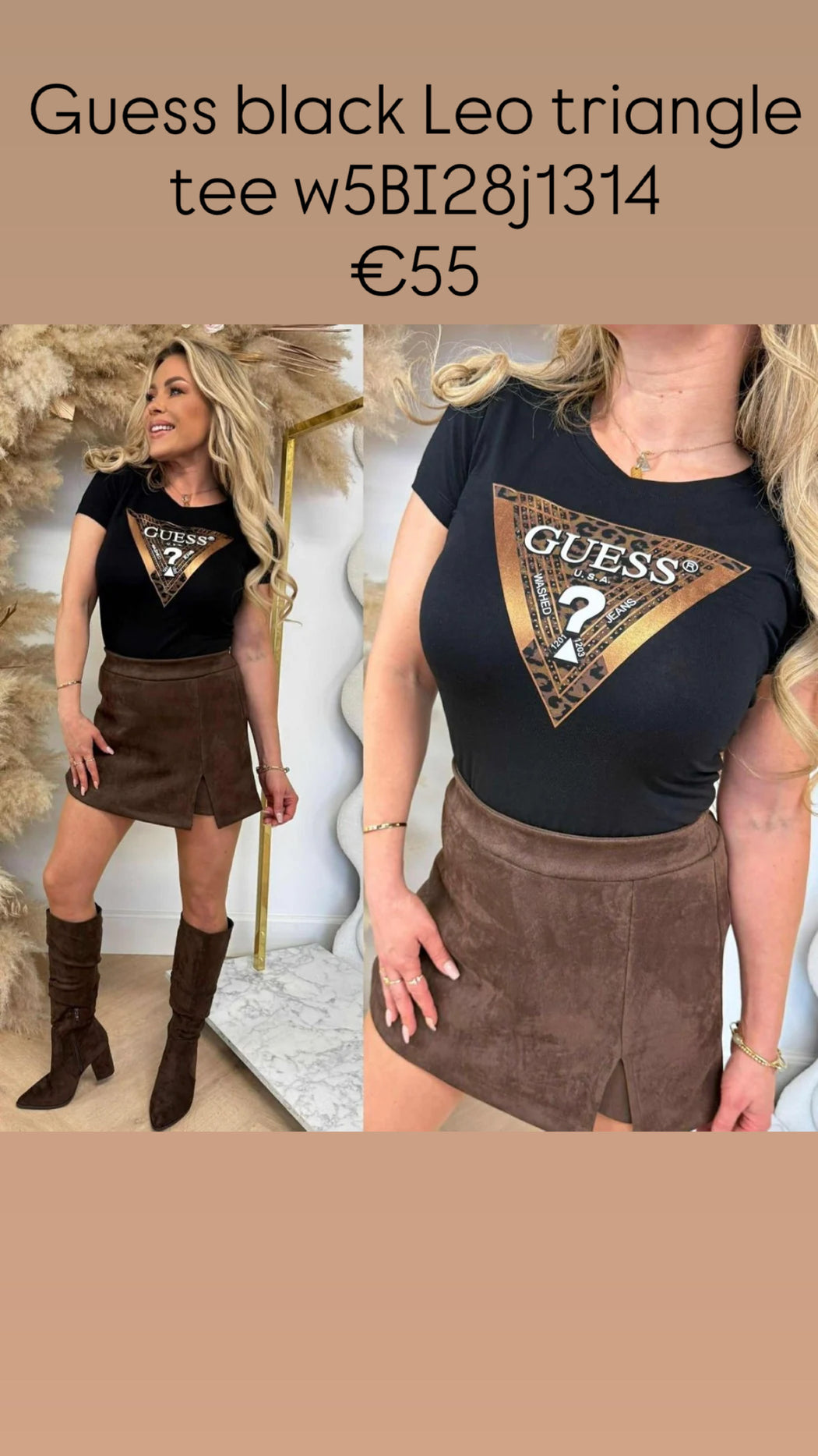Guess black Leo triangle tee w5BI28j1314