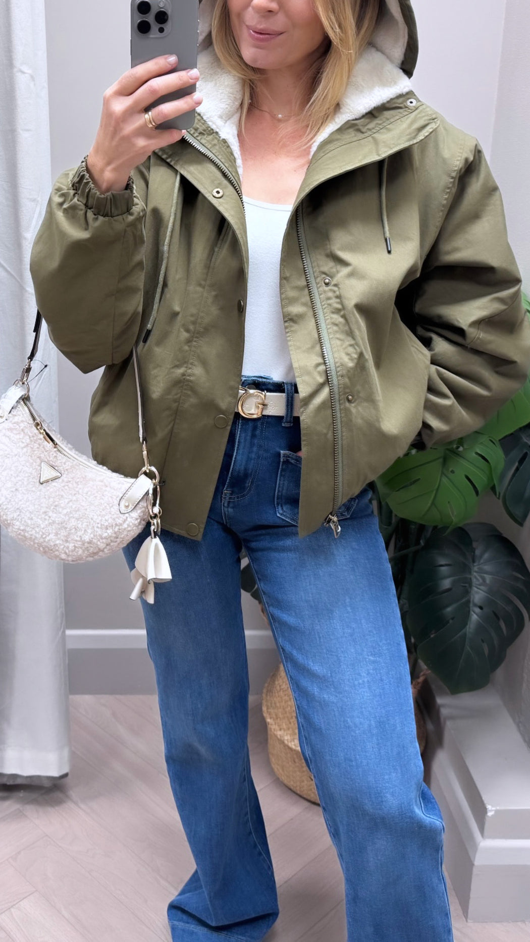 Goose fur lined jacket