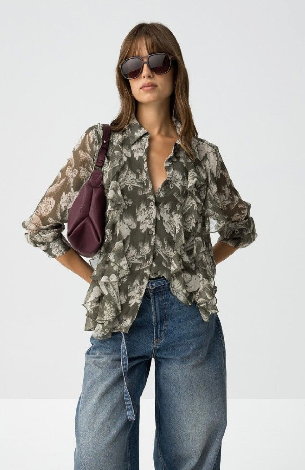 Quimbee green floral shirt