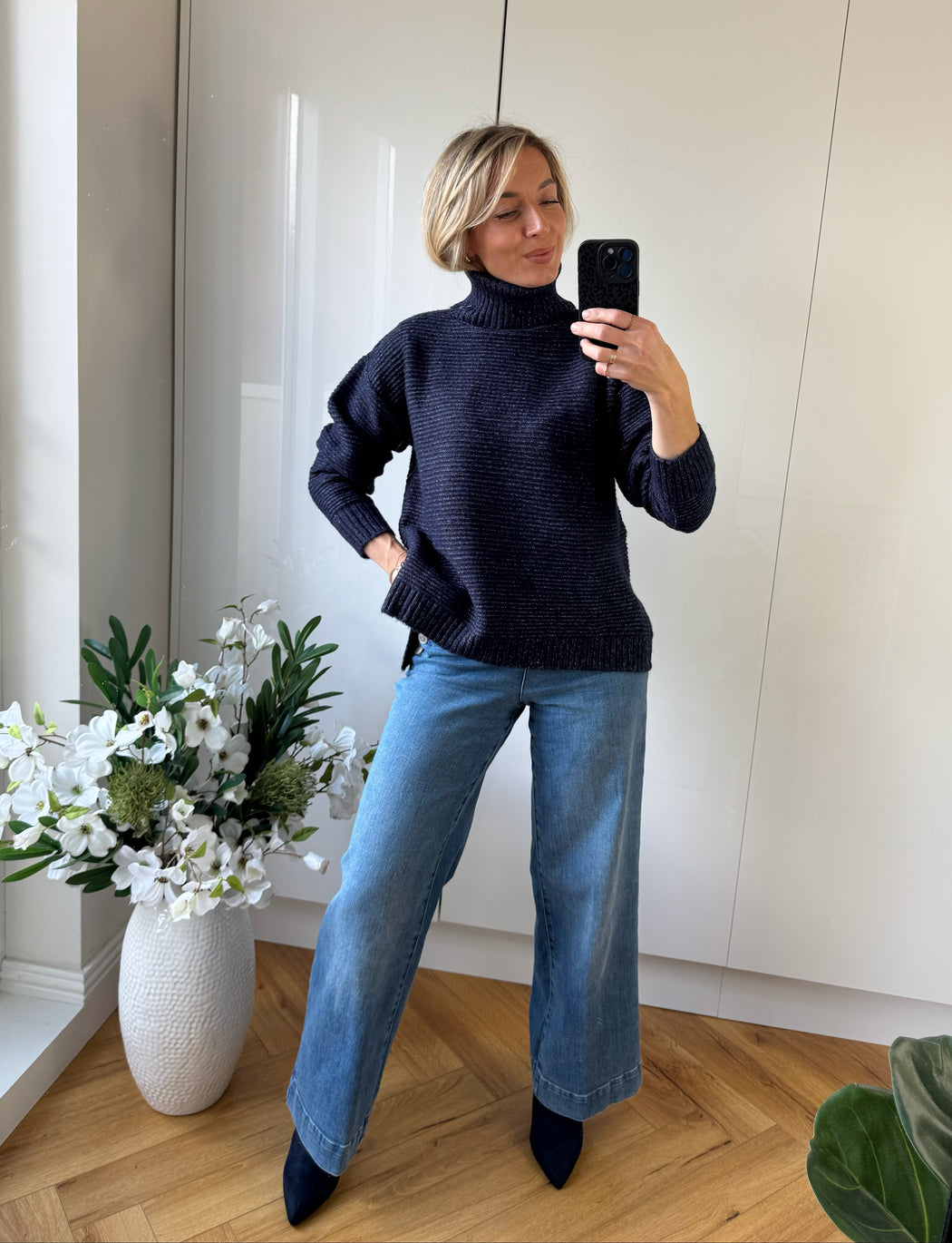 Muffin turtle neck navy knit