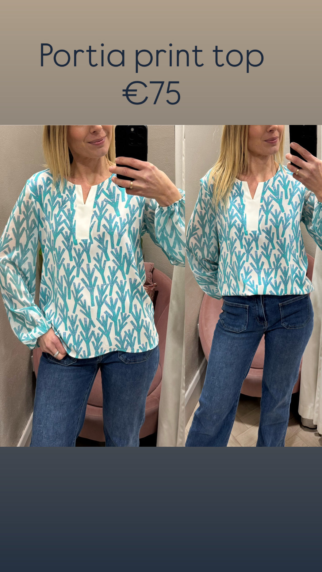 Portia print top