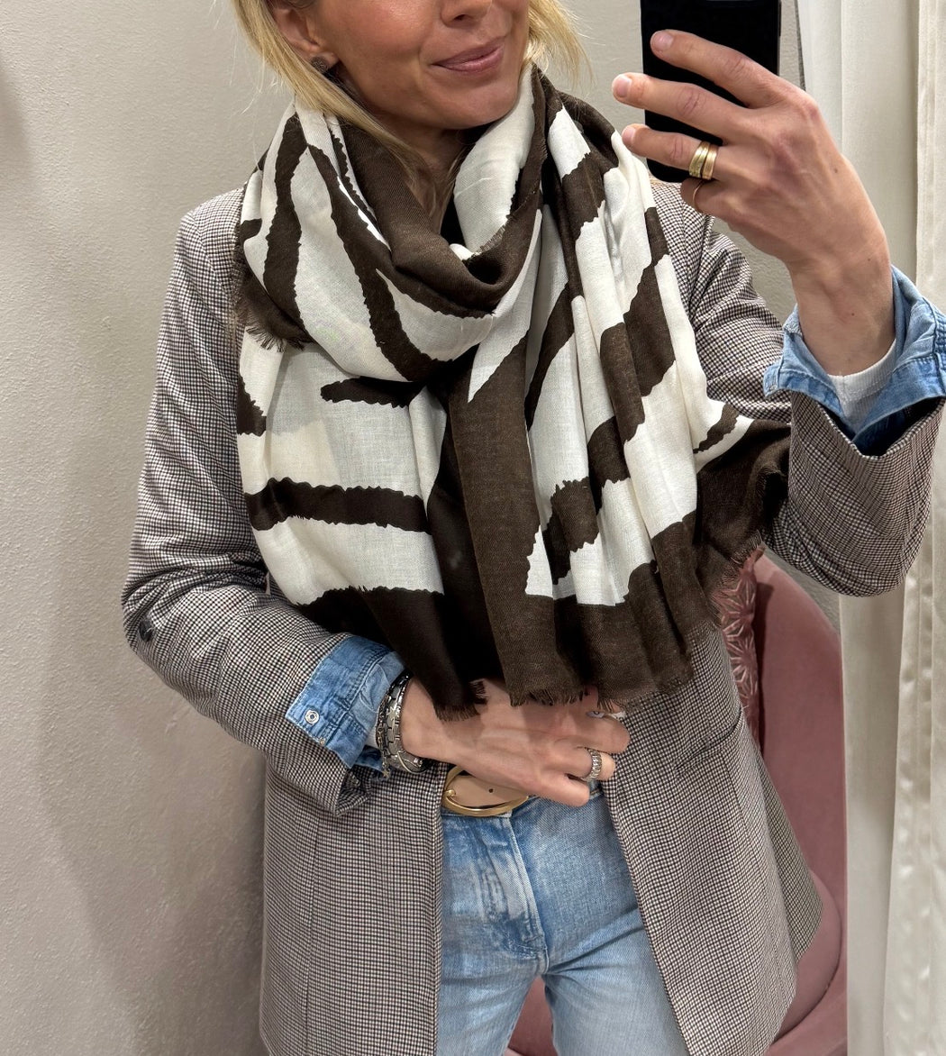 Solange scarf brown/cream