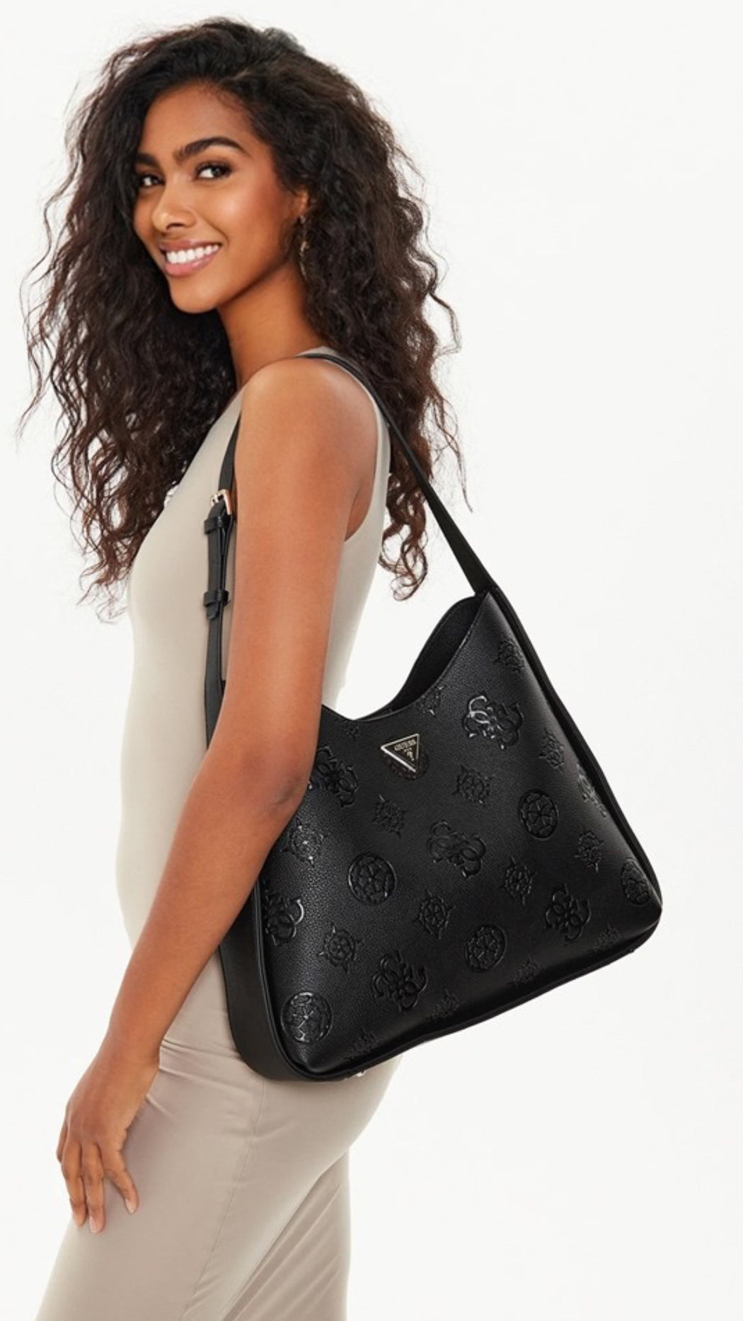 Guess black logo keandra hobo shoulder bag PL932303