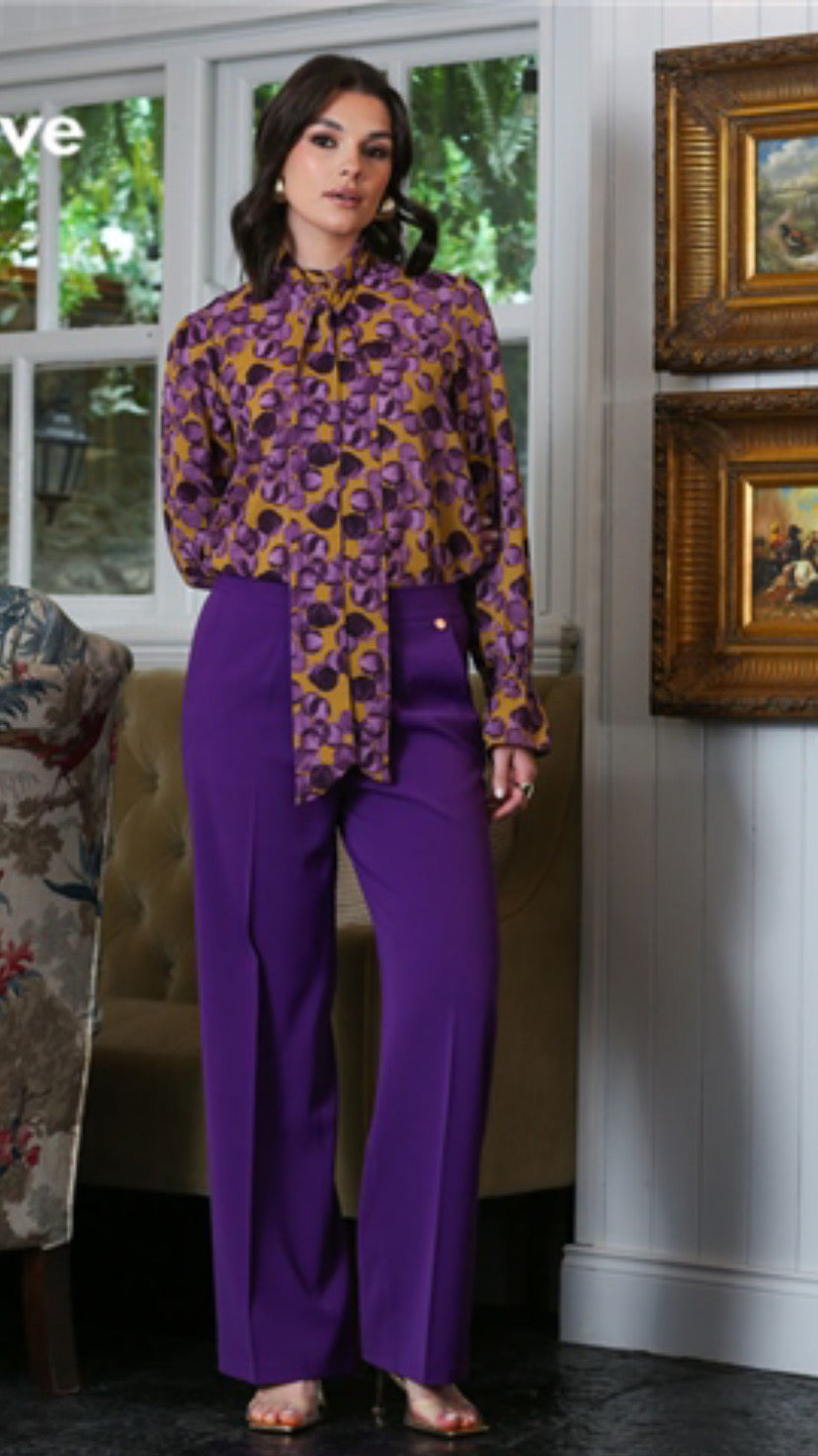 Sally wide leg purple trousers