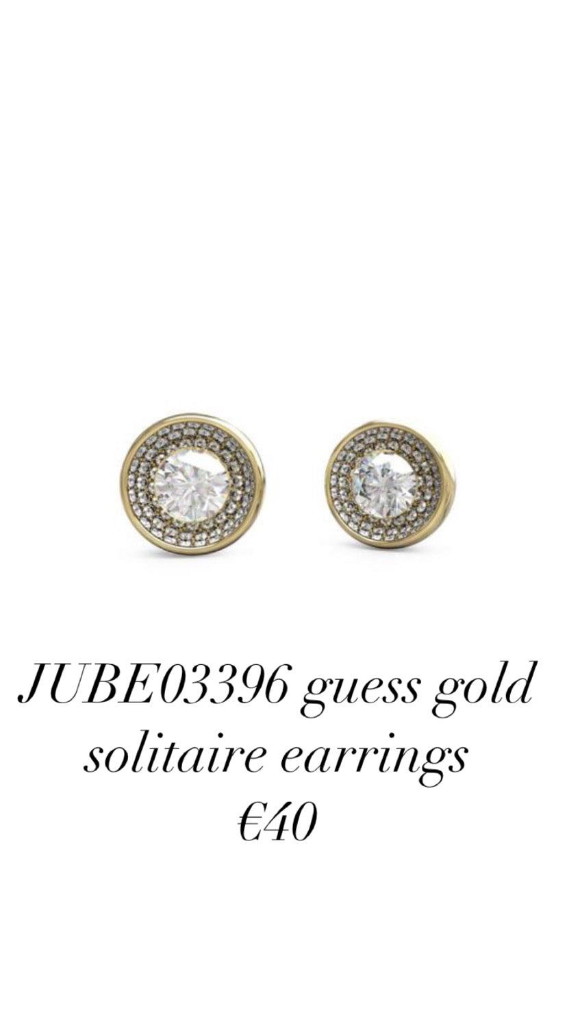 JUBE03396 guess gold solitaire earrings