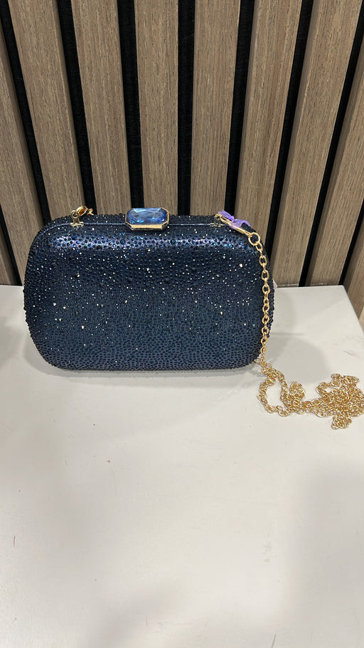 Navy sparkle clutch