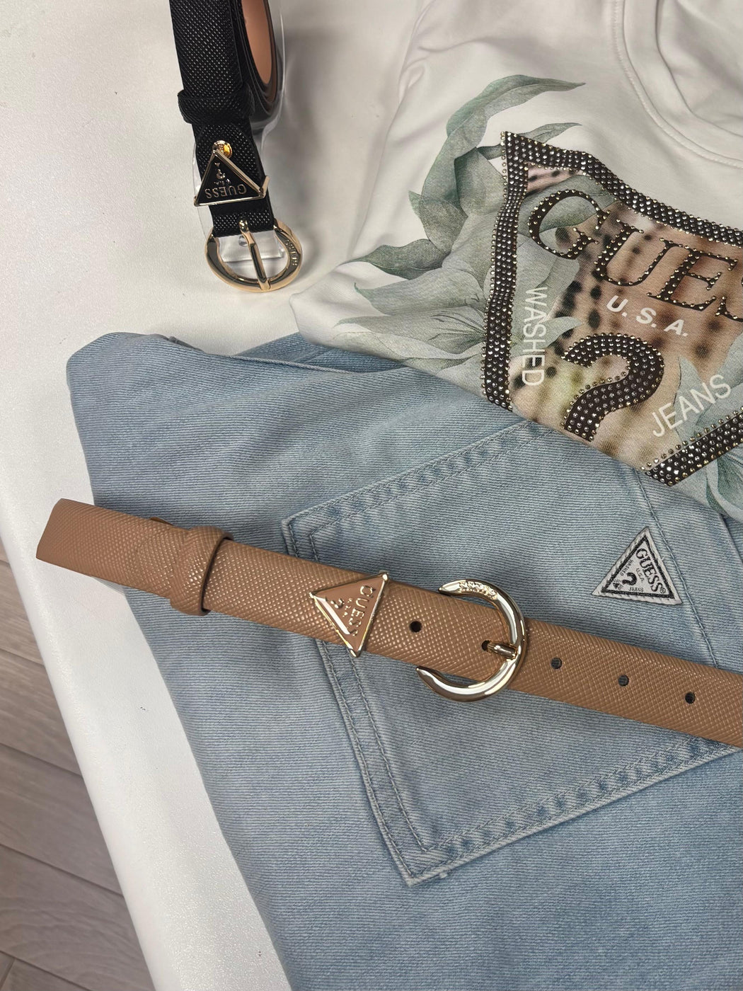 BW9071P4125 guess G tan belt
