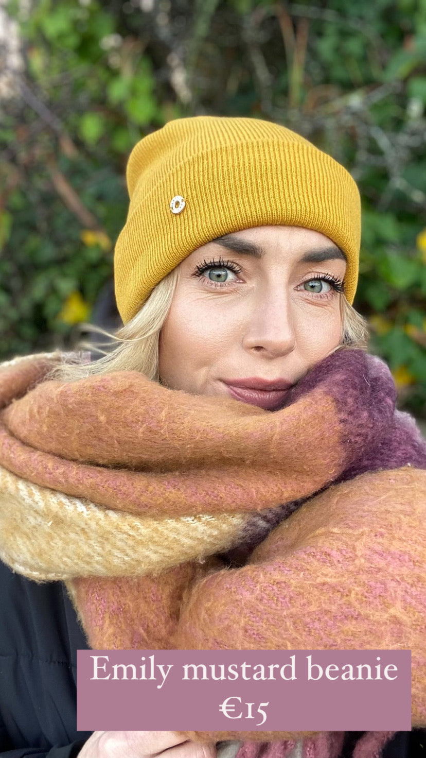 Emily mustard beanie