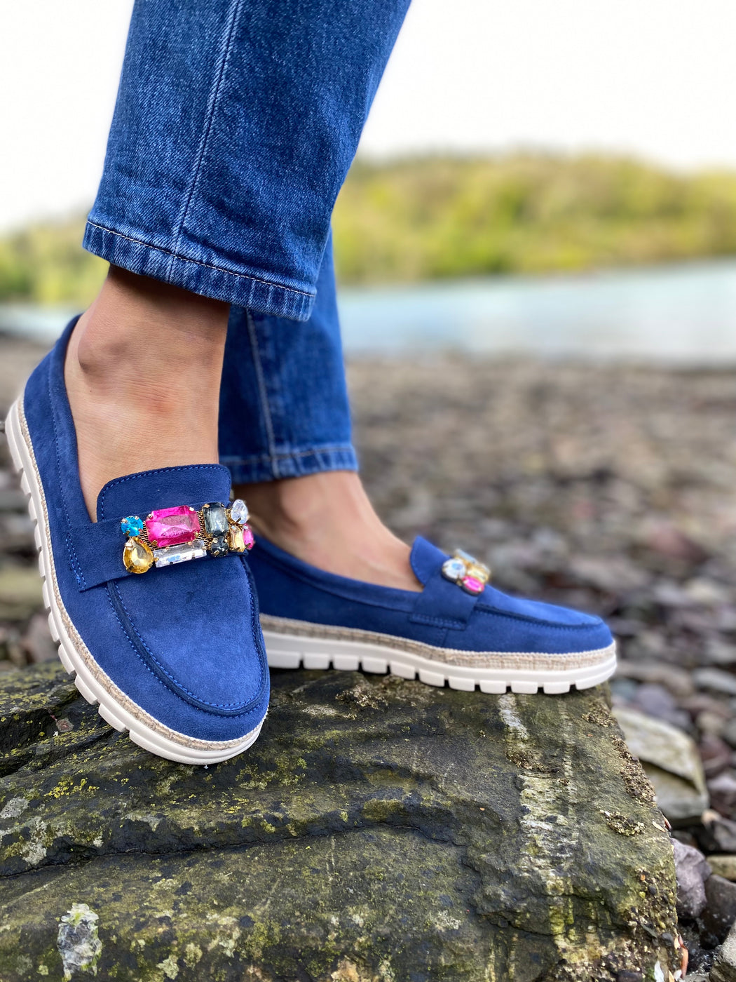 Chatteris blue lagoon jewel loafer