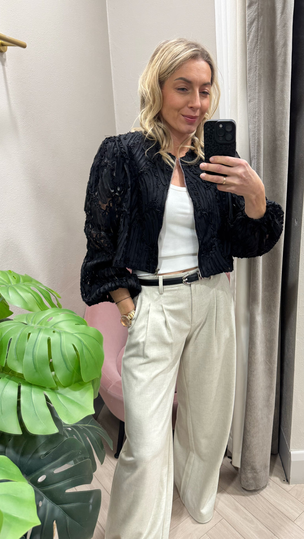 Black textured jacket