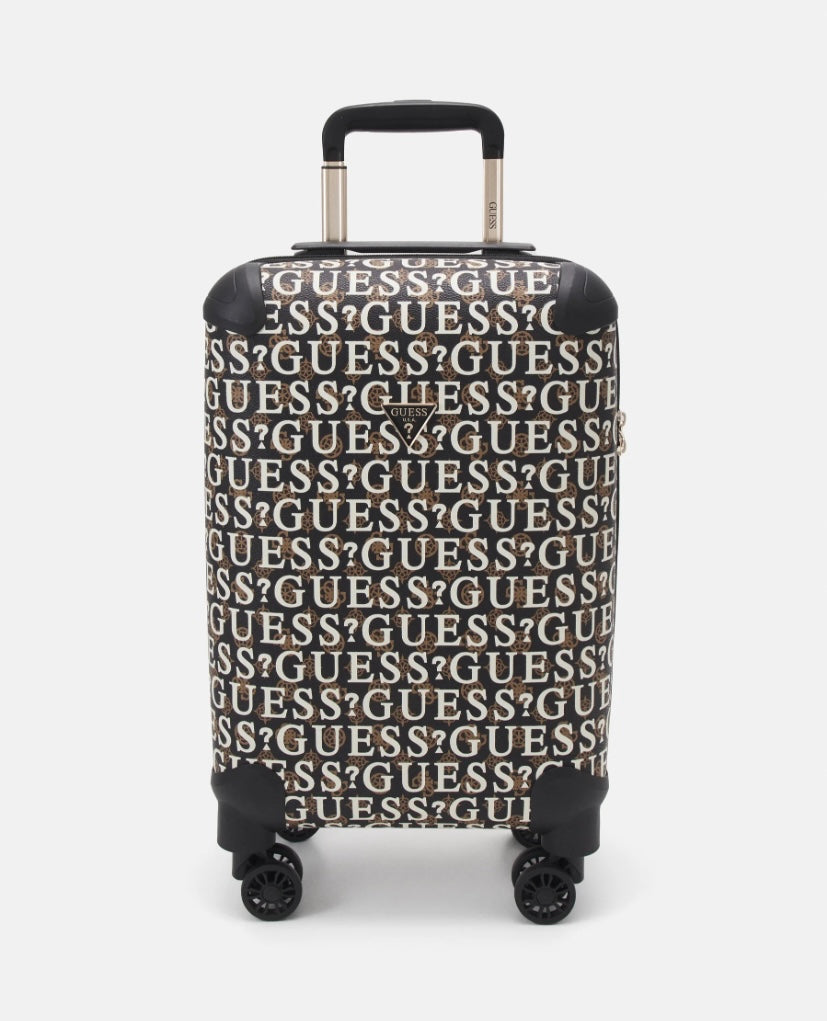 Guess stark brown multi logo trolley case e9270963