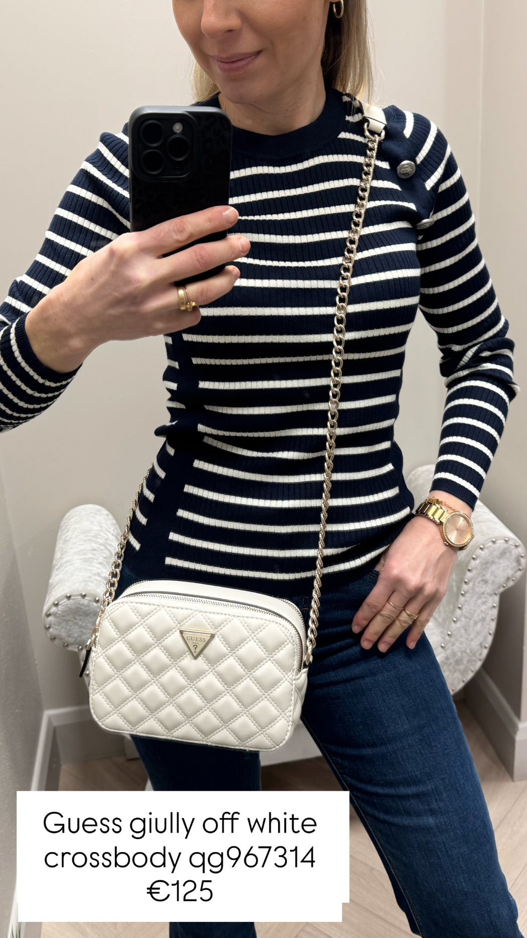 Guess giully off white crossbody qg967314
