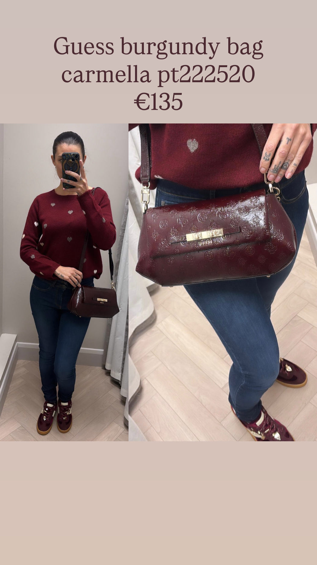 Guess burgundy bag carmella pt222520