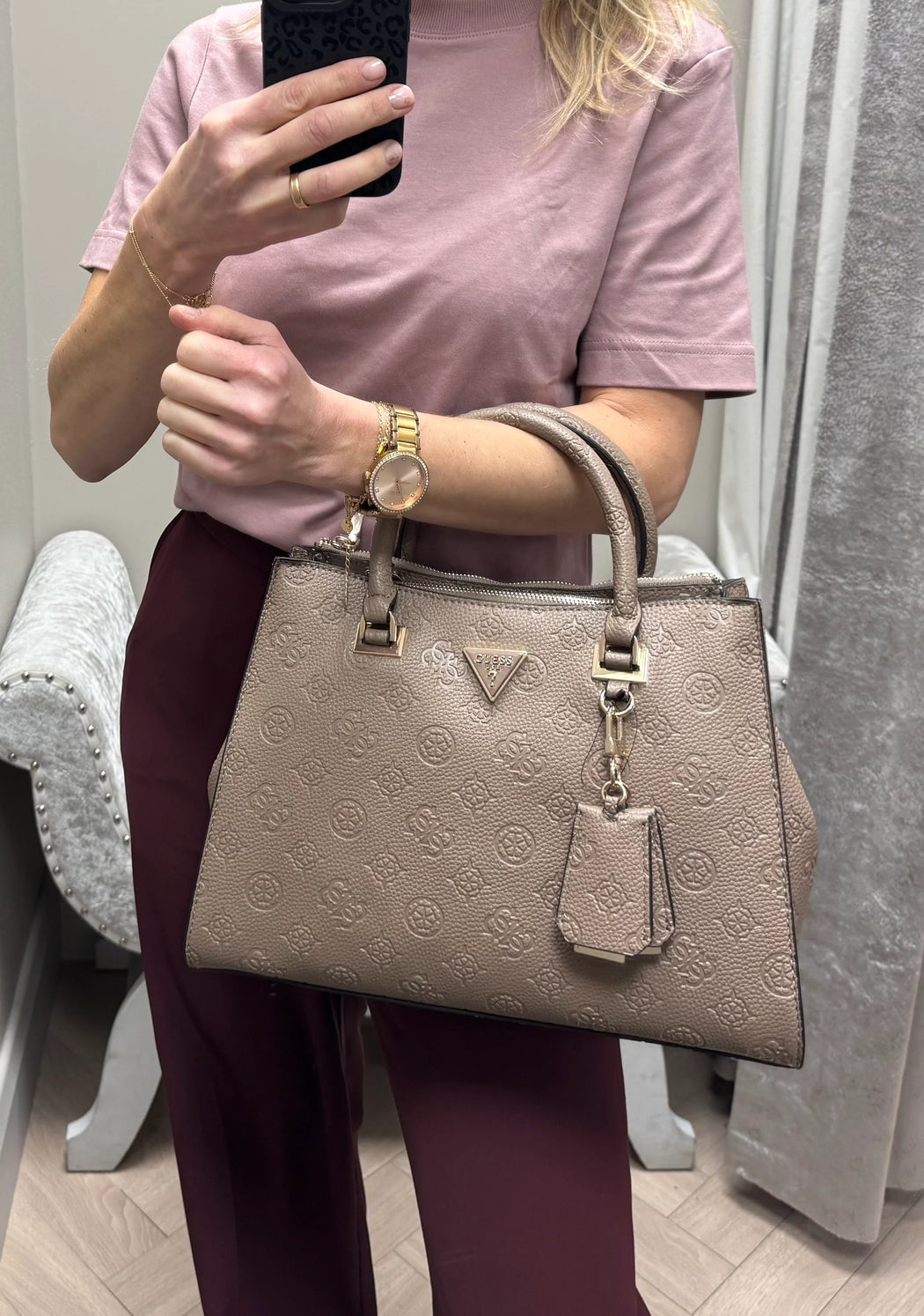 Guess PD988807 DARK TAUPE LOGO CRESIDIA II bag