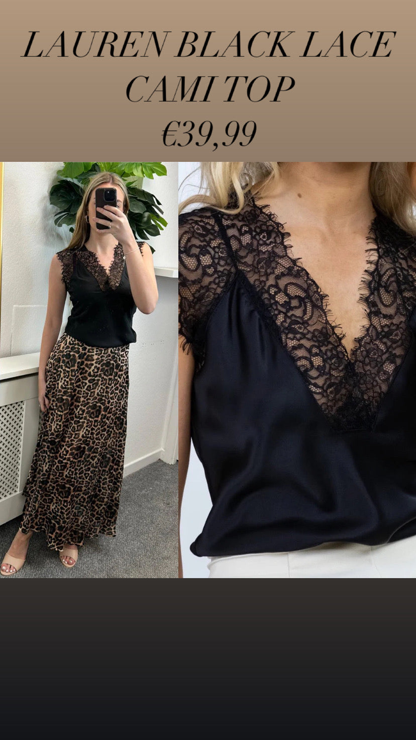 LAUREN  BLACK  LACE CAMI TOP