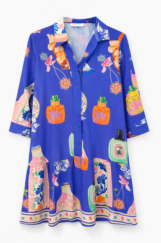 Juliet blue print  dress