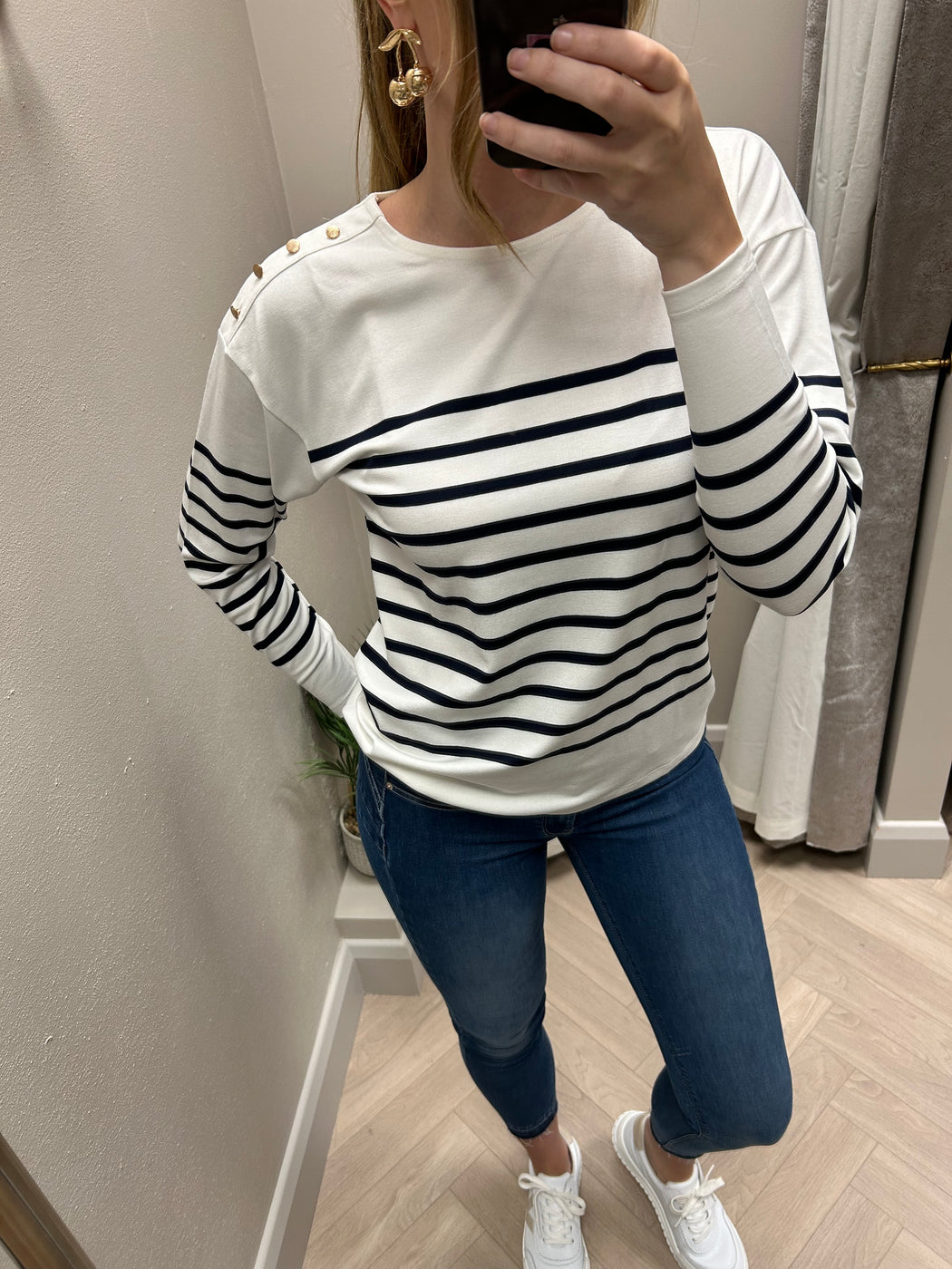 Venice stripe long sleeve top