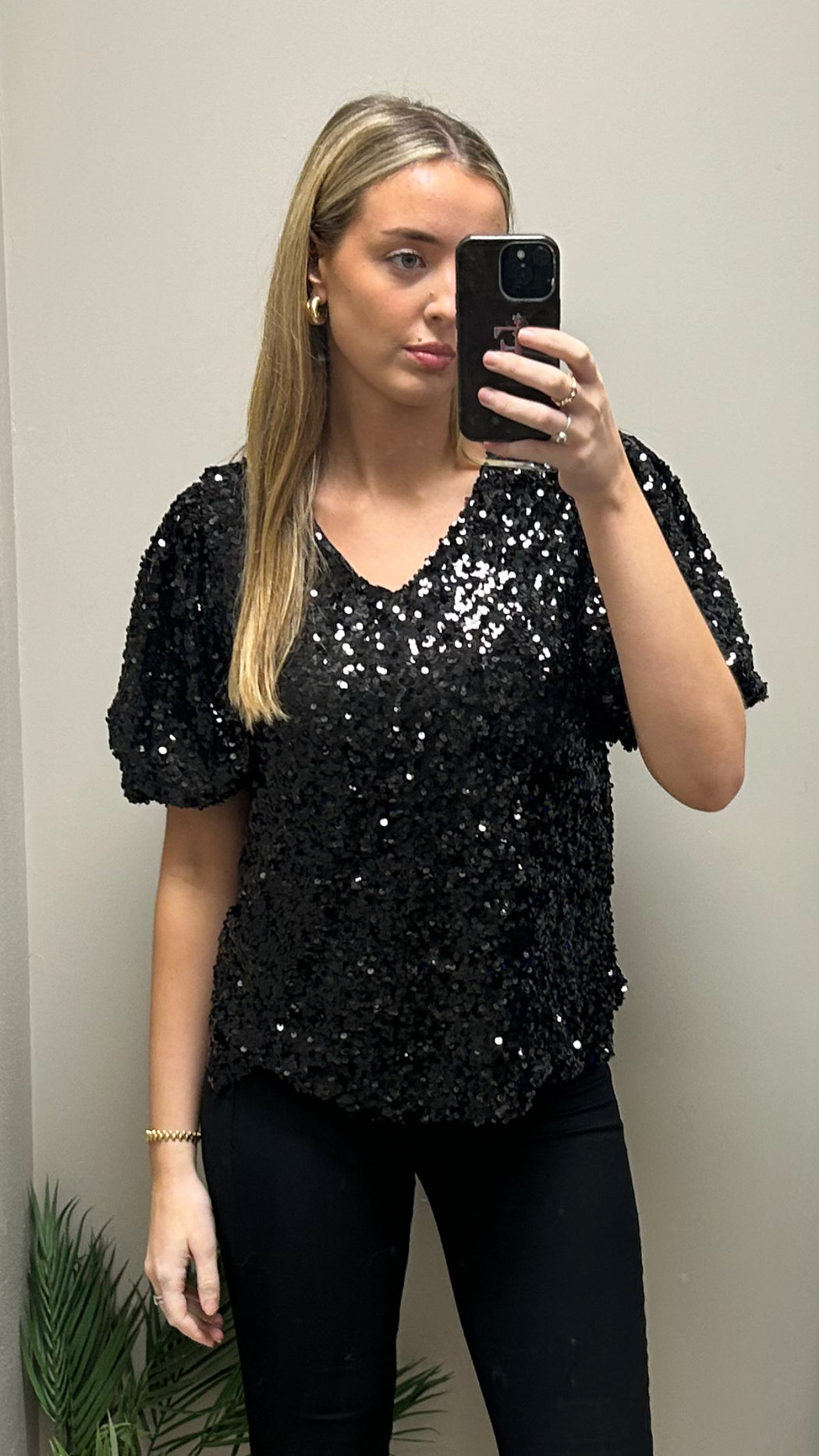 Black  Emma sequin top