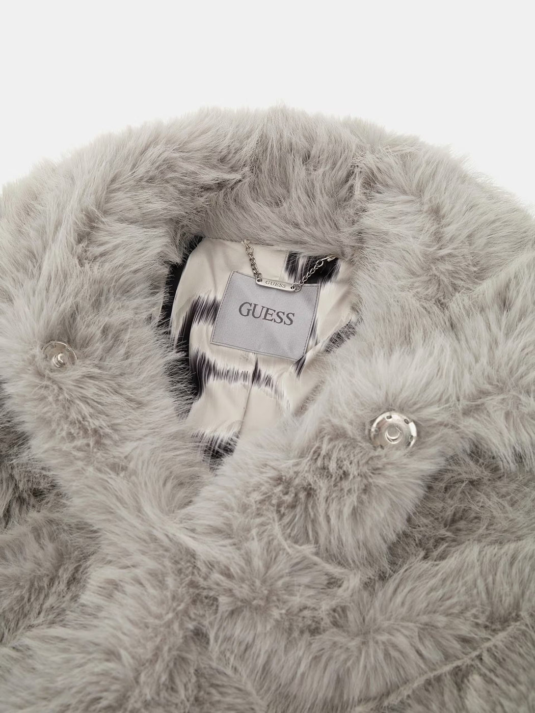 Faux fur grey guess bomber