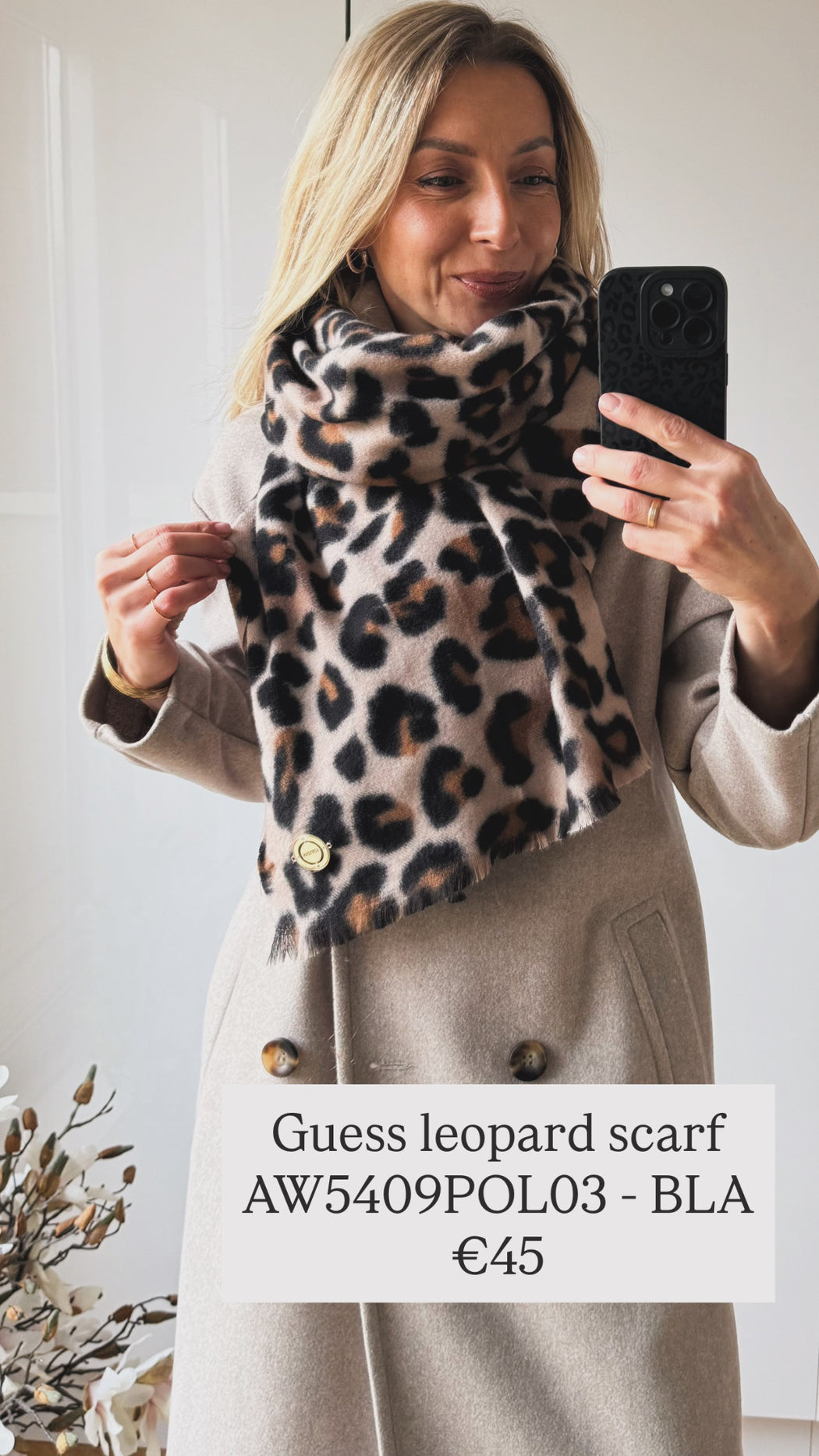 Guess leopard scarf AW5409POL03 - BLA