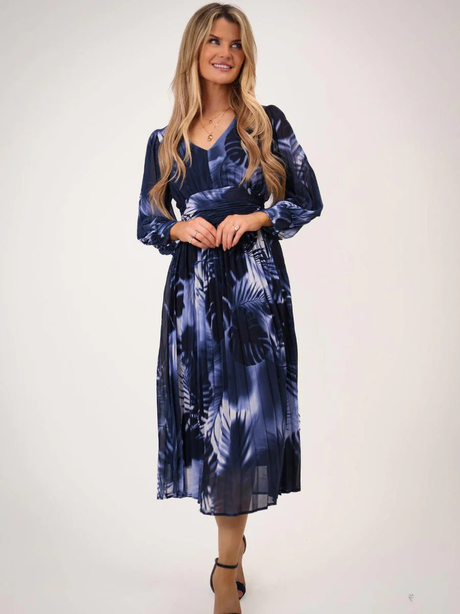 HANNAH DRESS IN NAVY PRINT