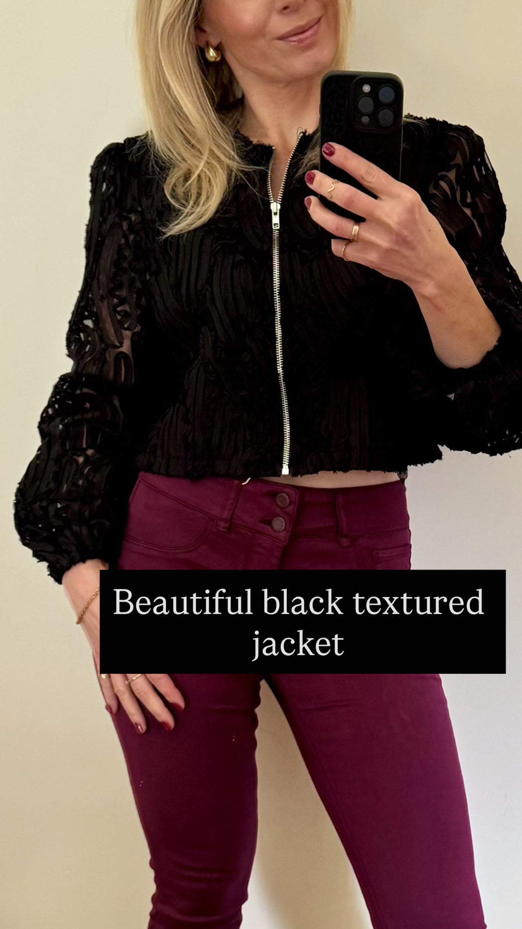 Black textured jacket