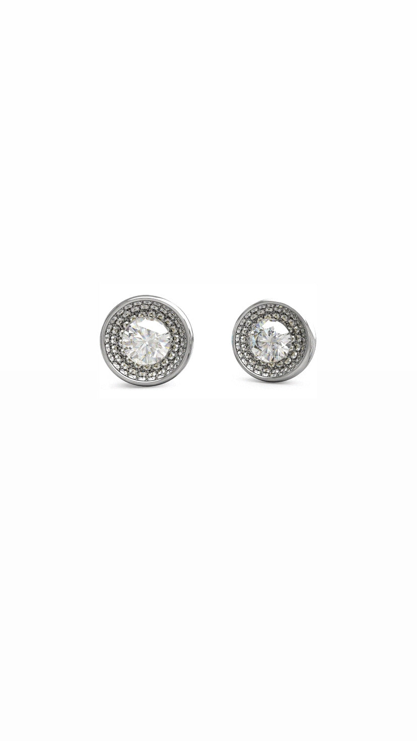 JUBE03396 guess silver solitaire earrings