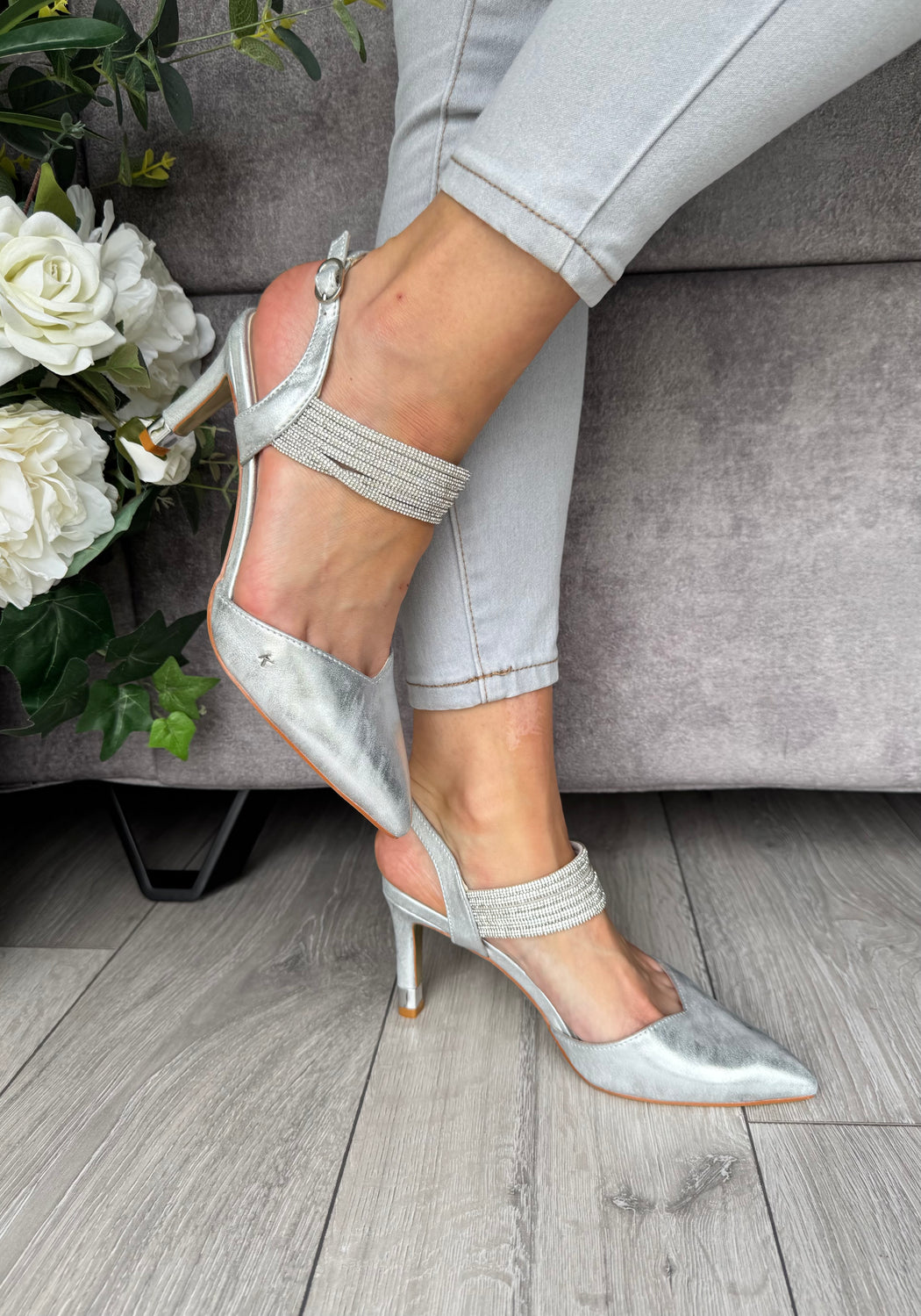 Wishaw Chrome Sparkle Heel