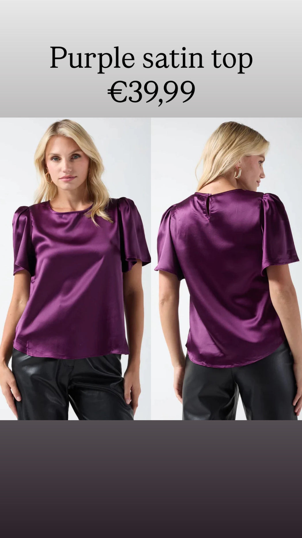 Purple satin top