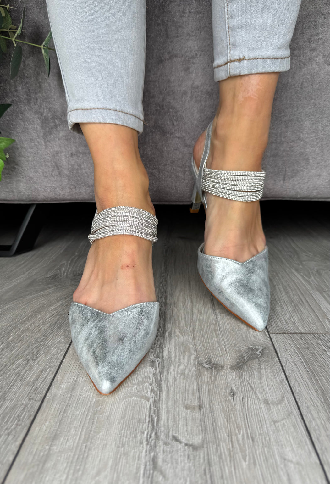 Wishaw Chrome Sparkle Heel
