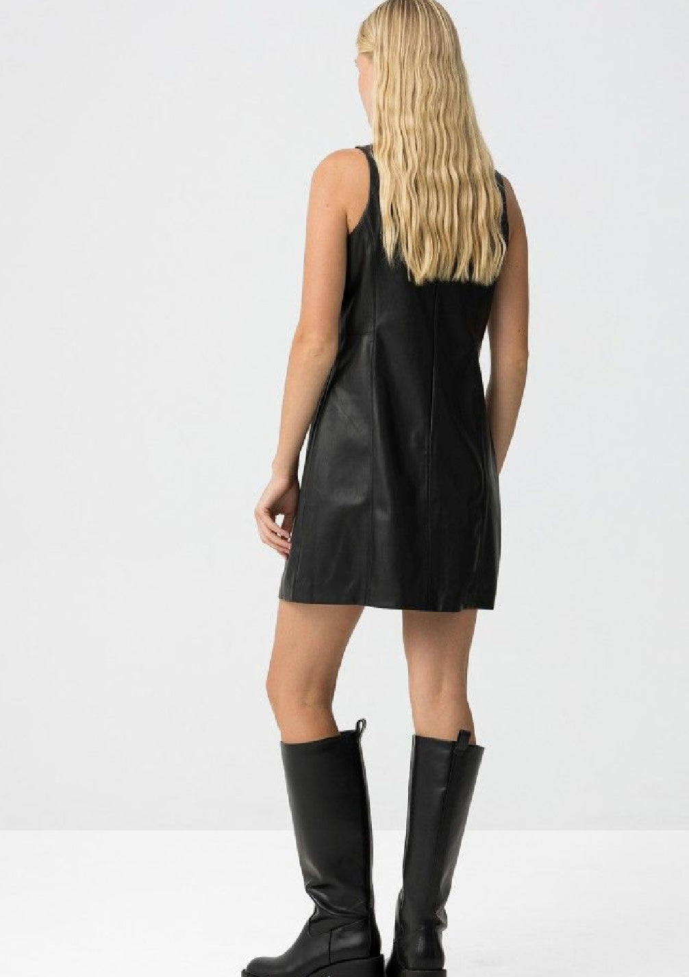 Classy faux leather dress