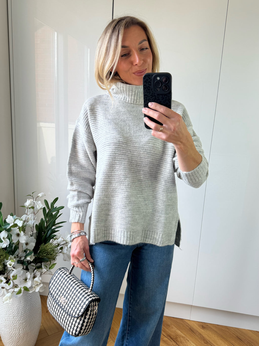 Muffin turtle neck grey knit
