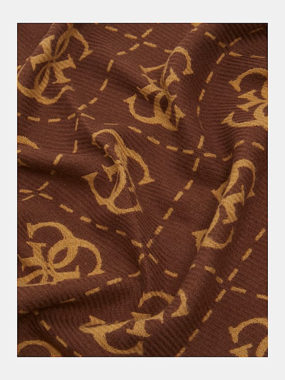 Guess Nolana 4g logo scarf in brown AW5217VIS03