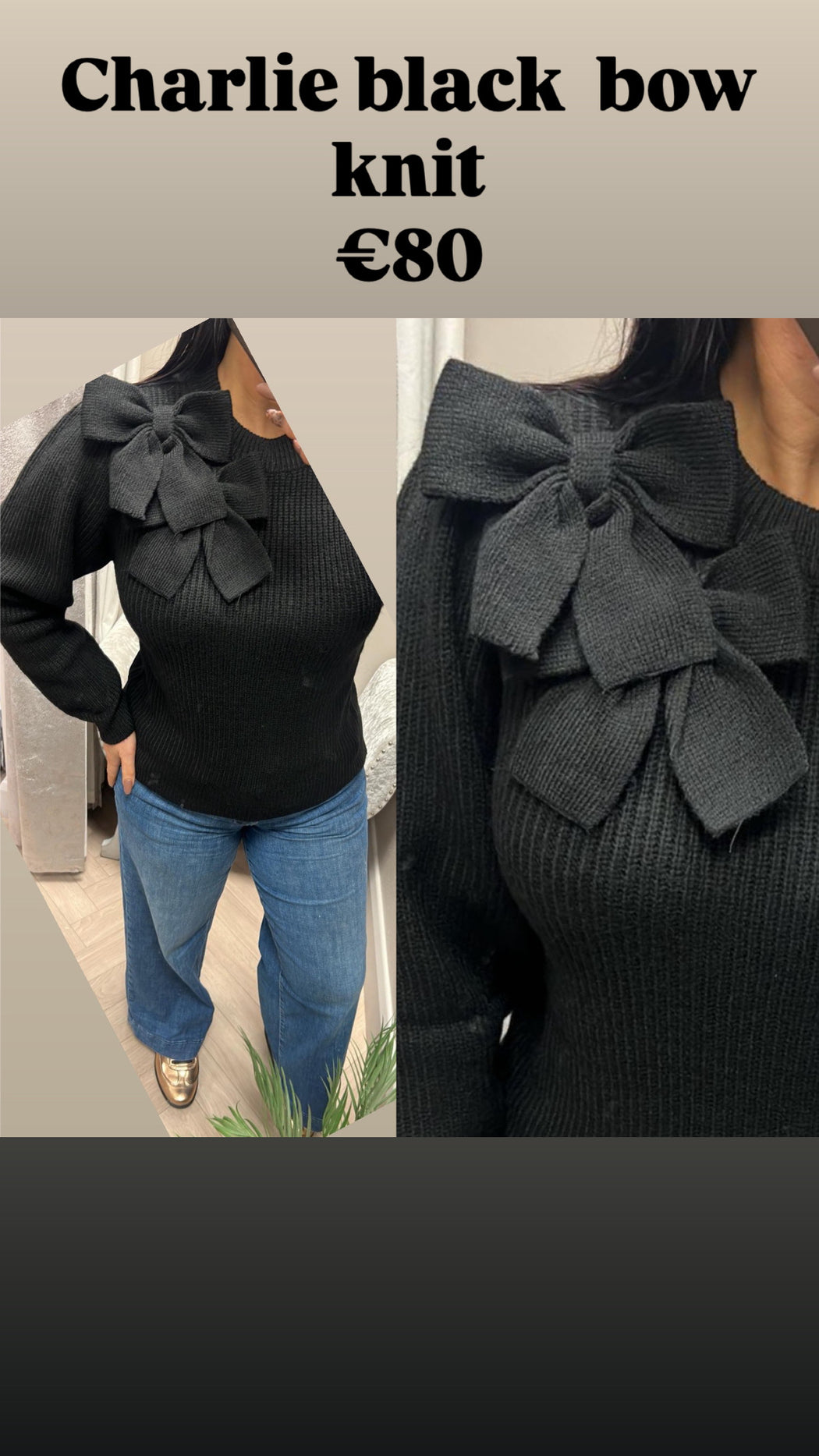 Charlie black bow knit