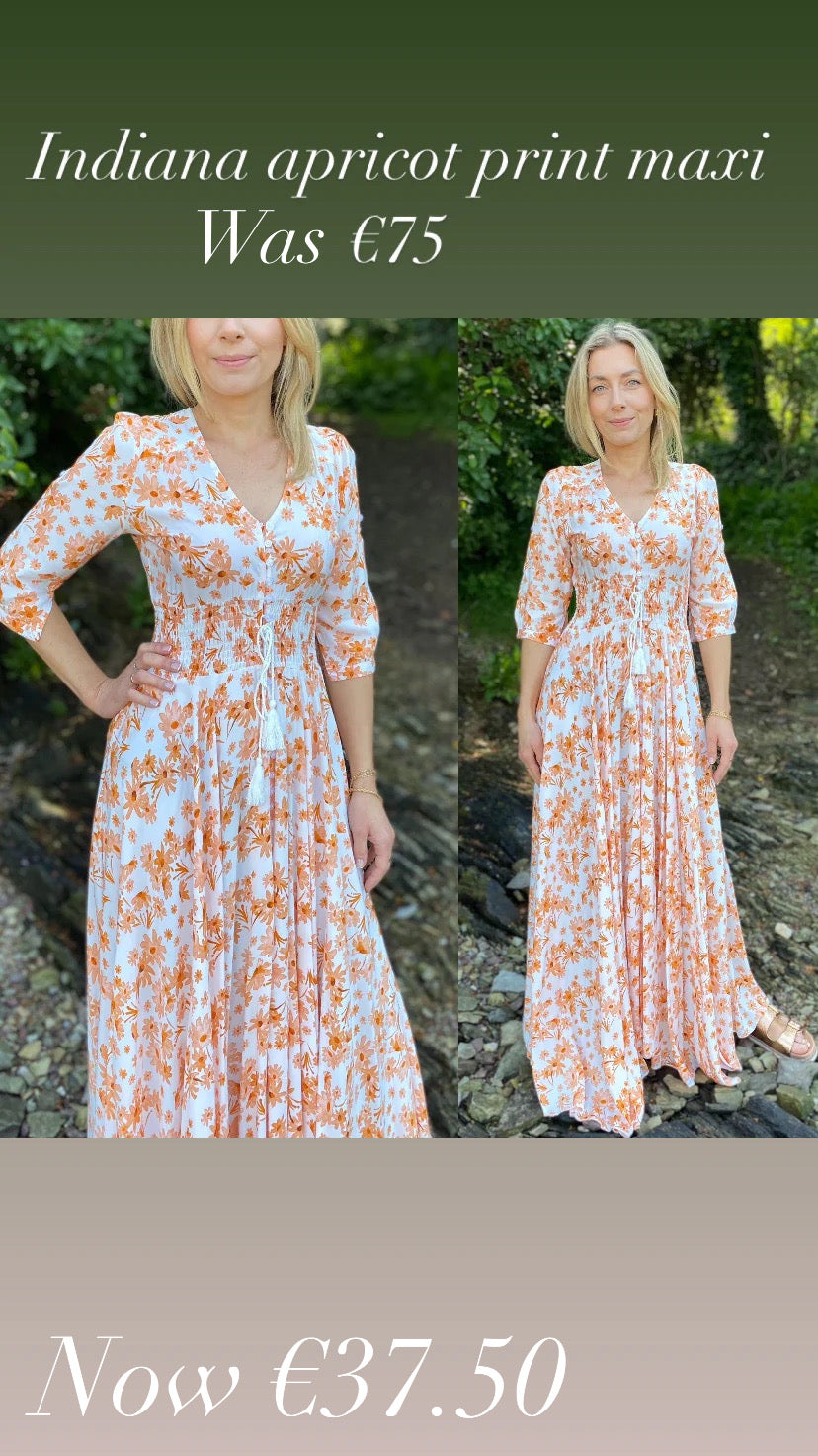 Indiana apricot print maxi