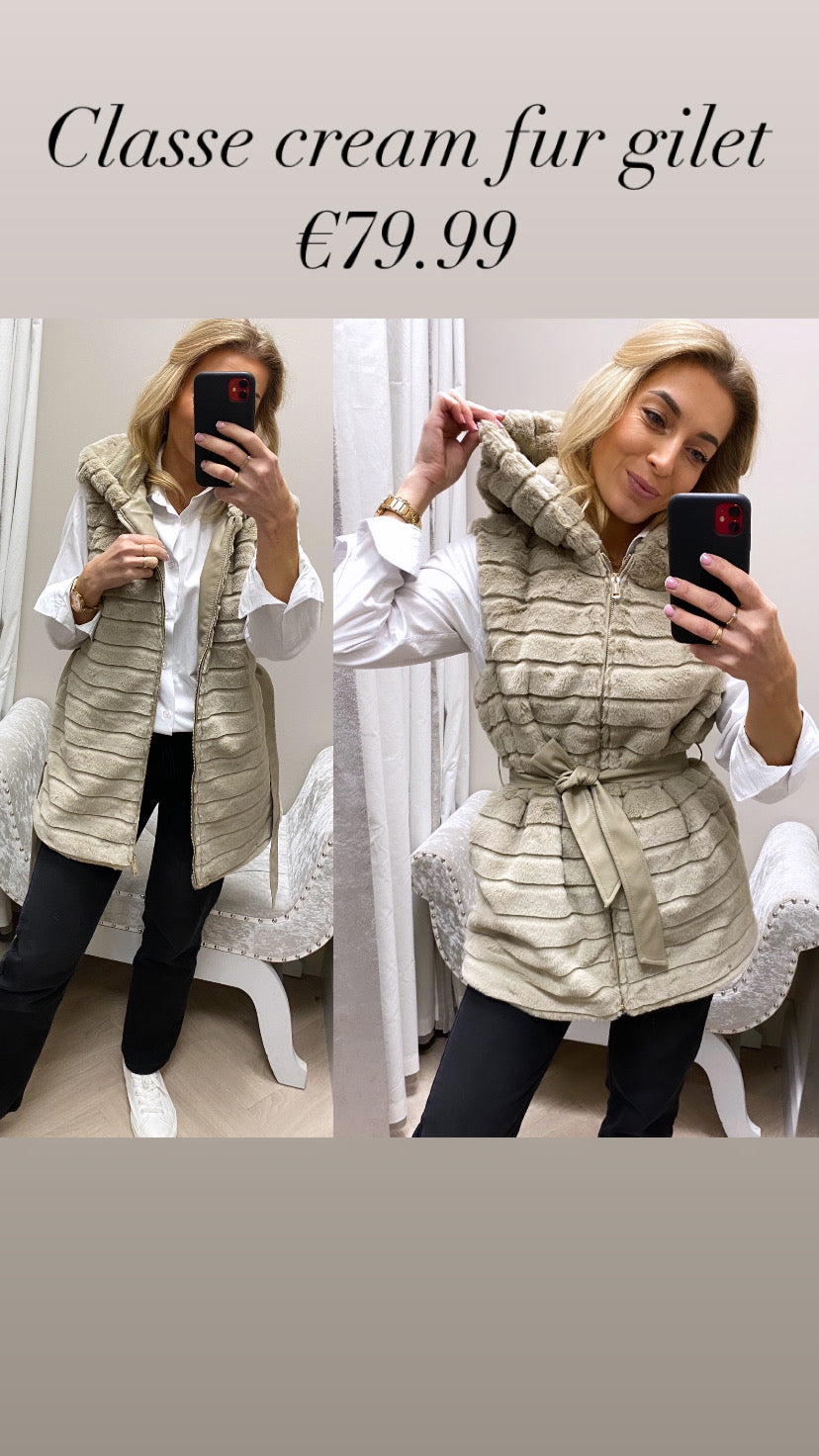 Classe cream fur gilet