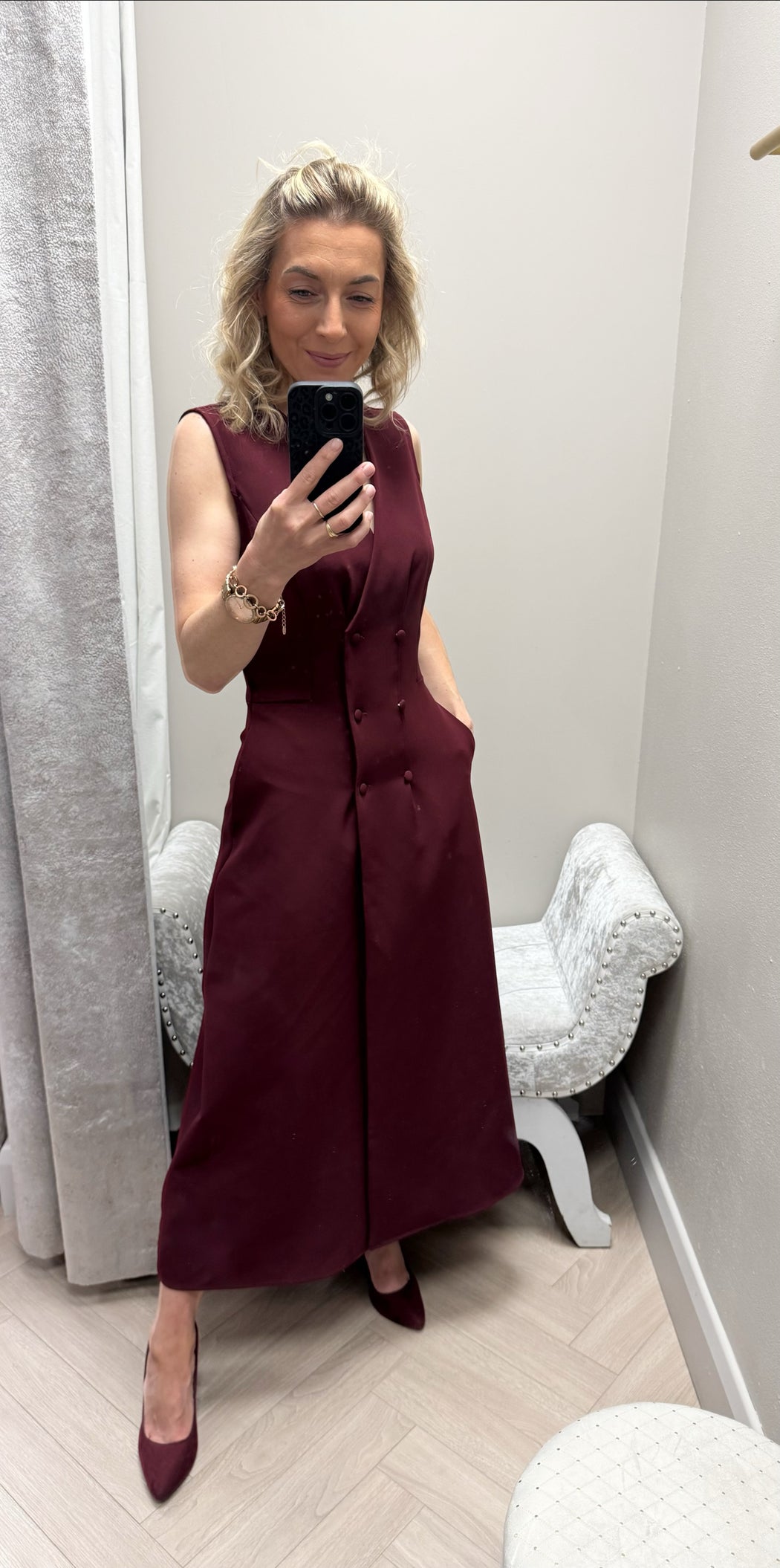 Hazel Tailored Sleevless Midi Dress