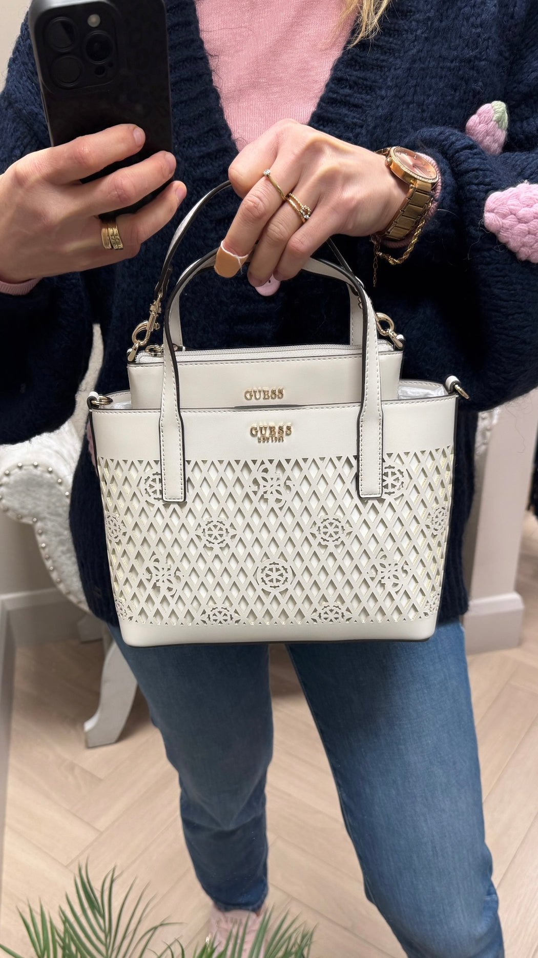 Guess LETTY MINI PG991175 off white 2in1 bag