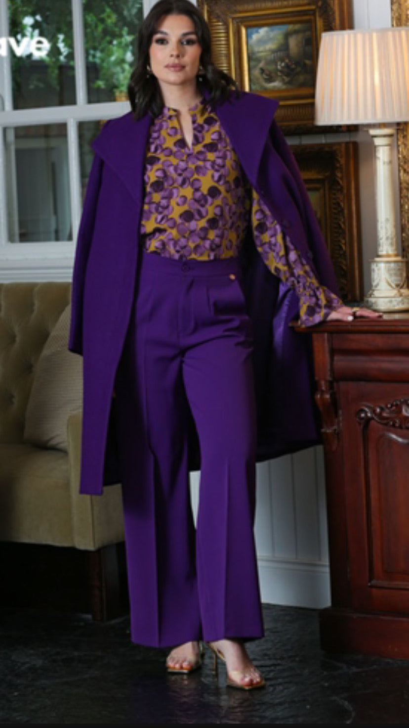 Sally wide leg purple trousers