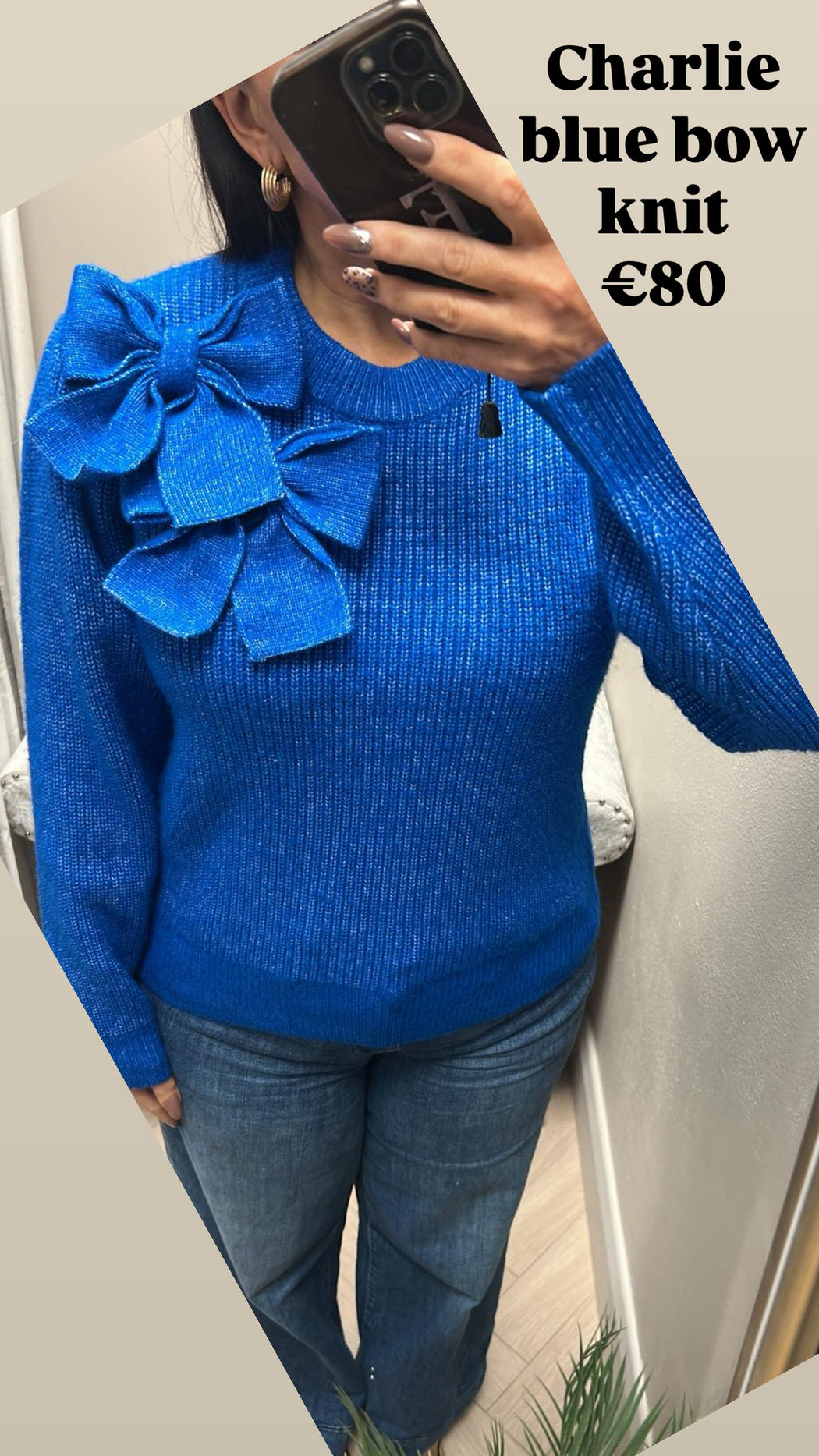 Charlie blue bow knit