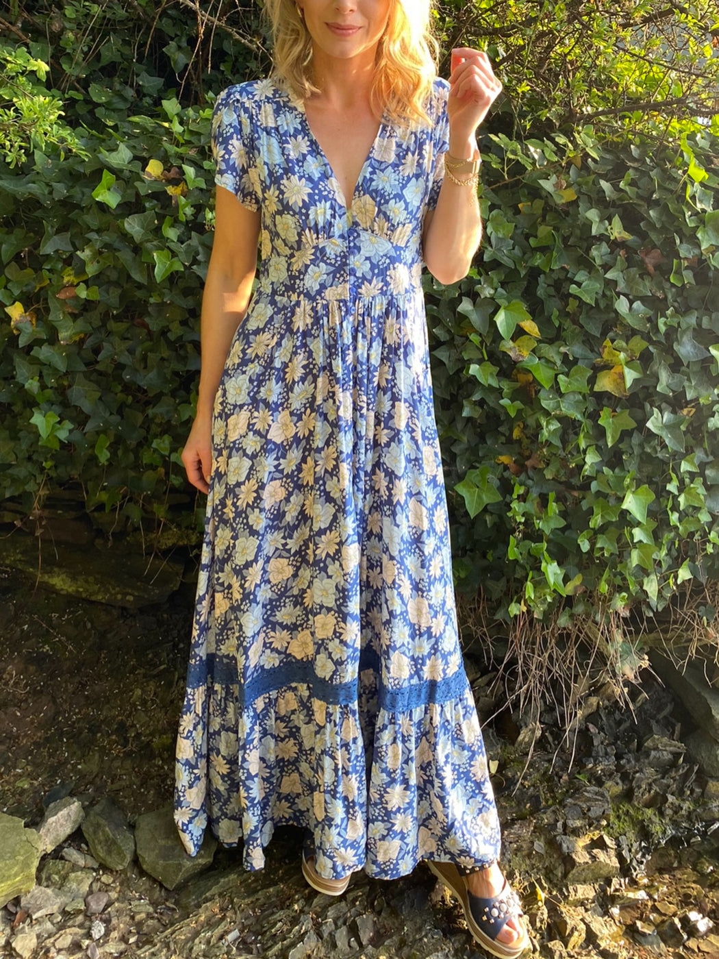 Francesa print maxi dress