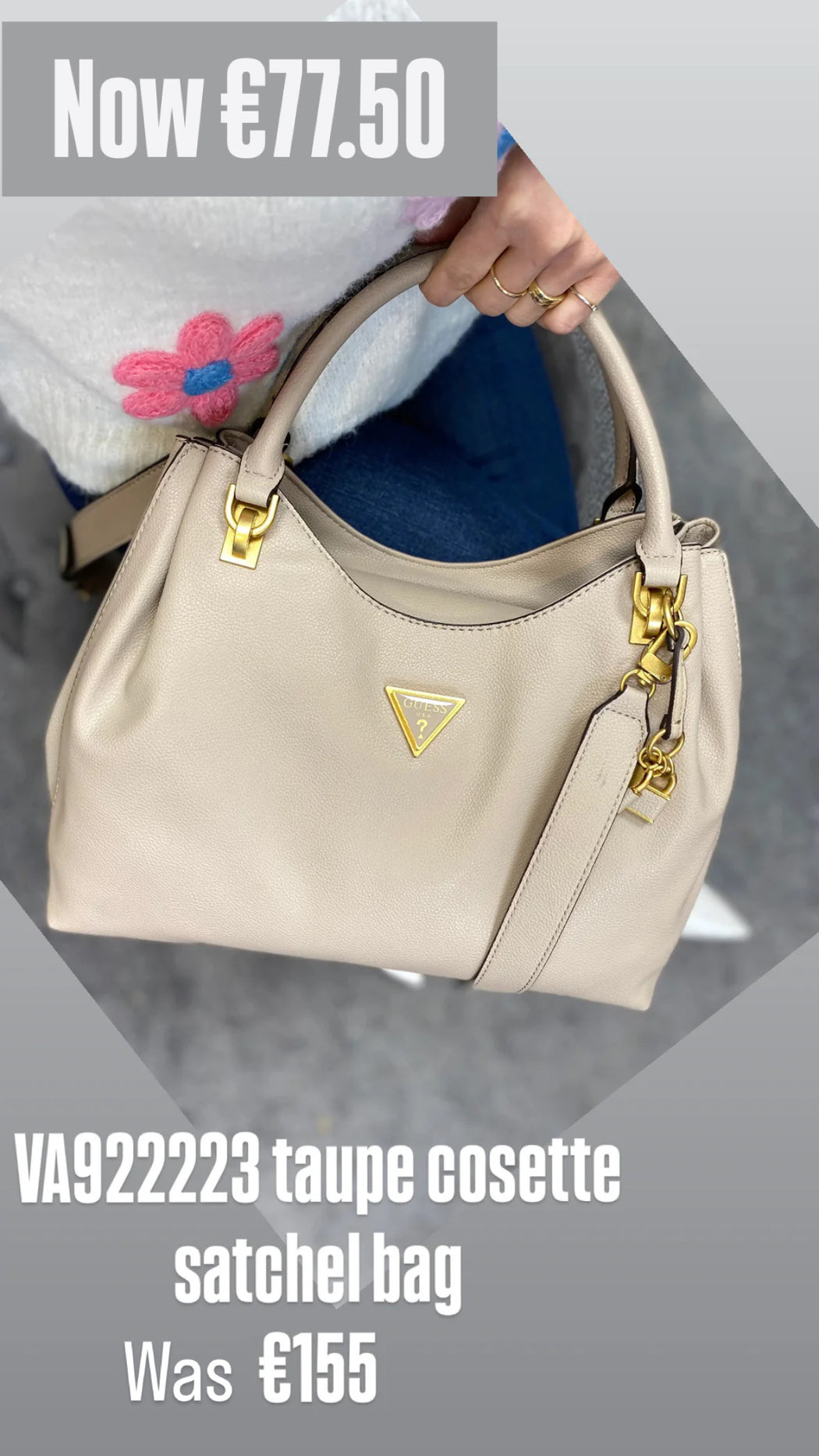 VA922223 taupe cosette satchel bag