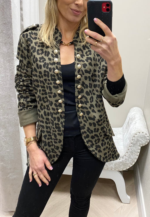 Linda khaki leopard jacket