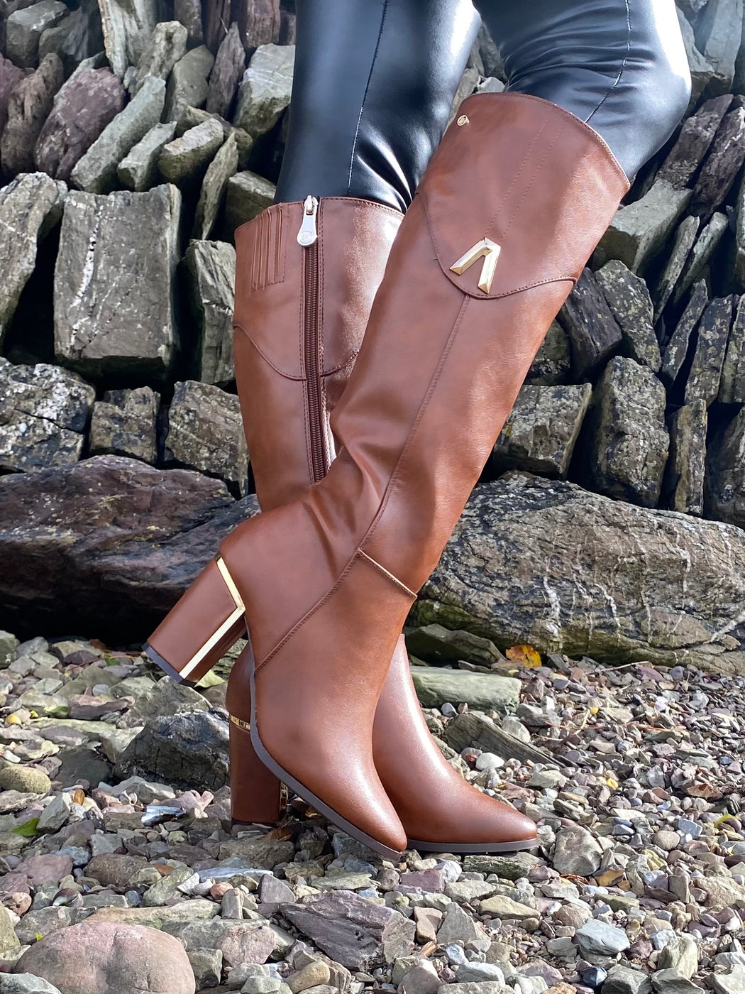 Haffar one driftwood knee high boots