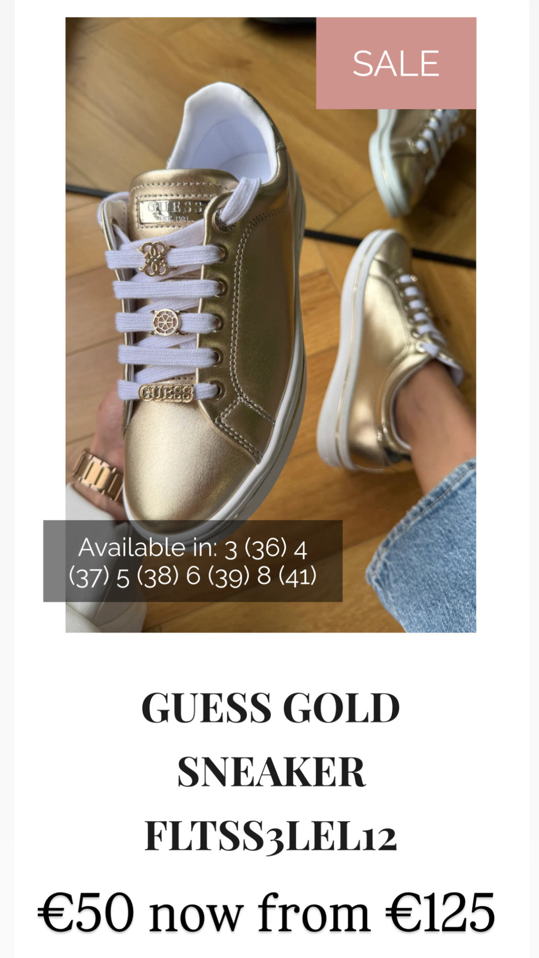 Guess gold sneaker FLTSS3LEL12