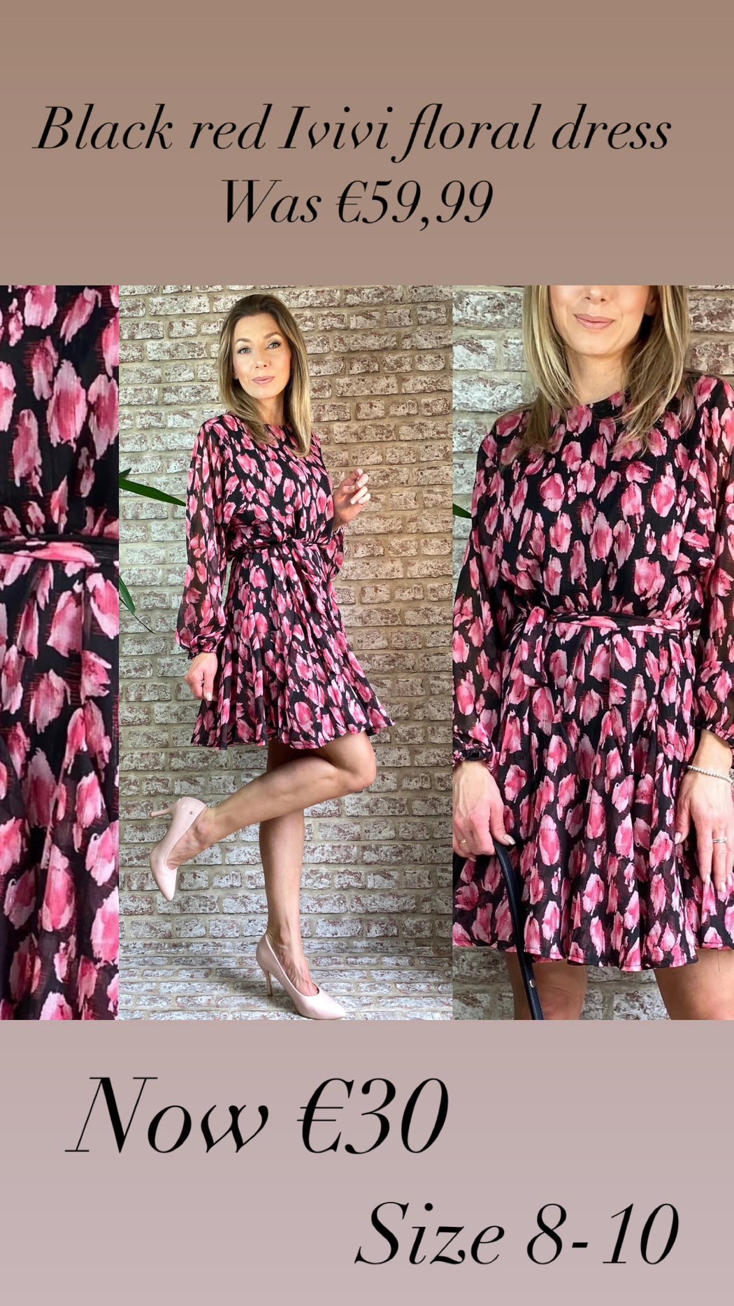 Black red Ivivi floral dress