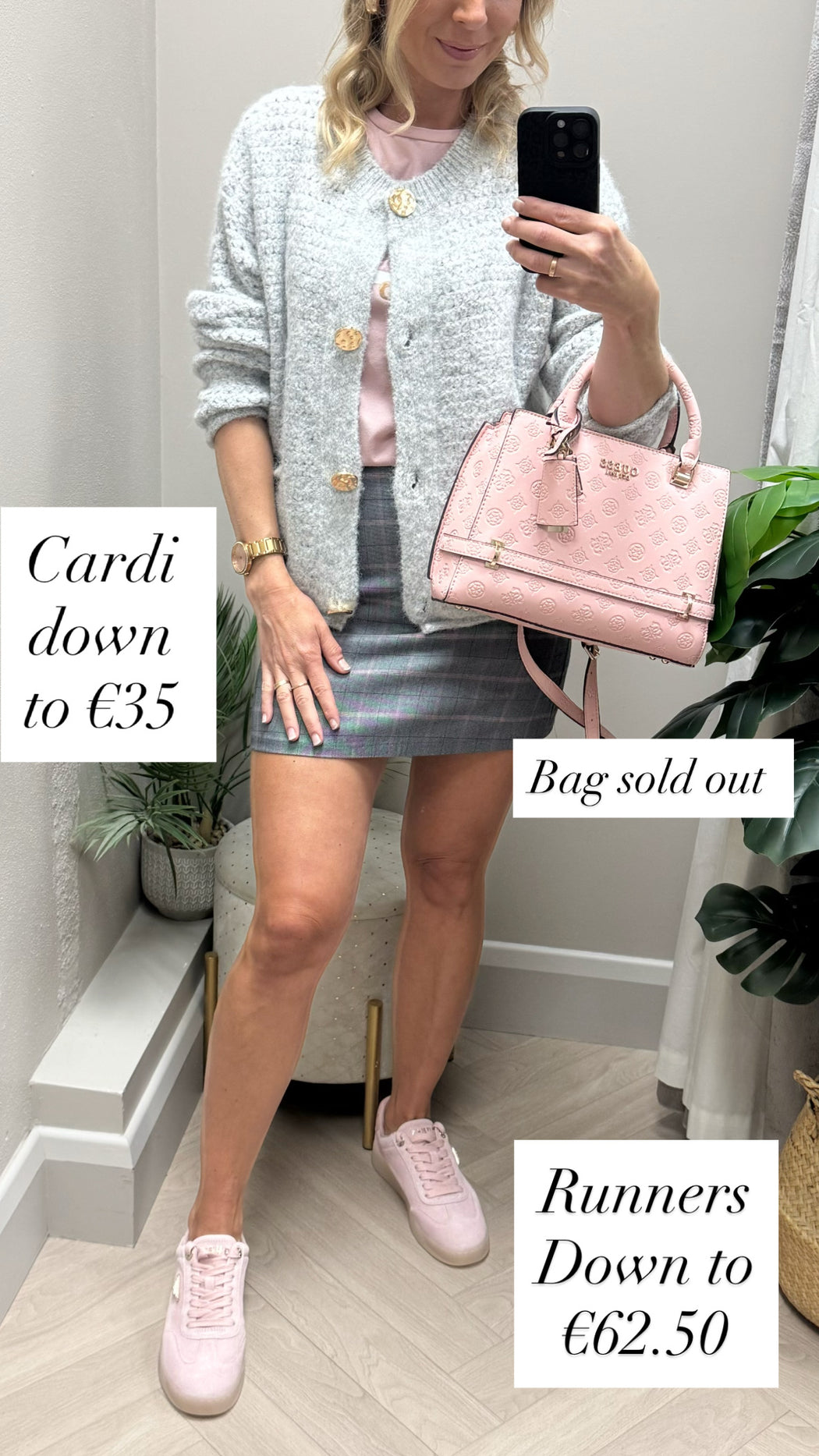Stacey grey button knit cardi