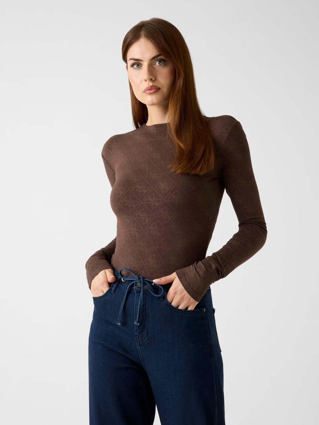 Guess brown /gold bodysuit w5bpo9k68d2-GIEA