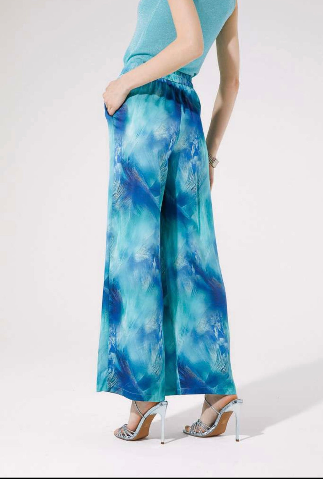 Caspia blue print goa trousers